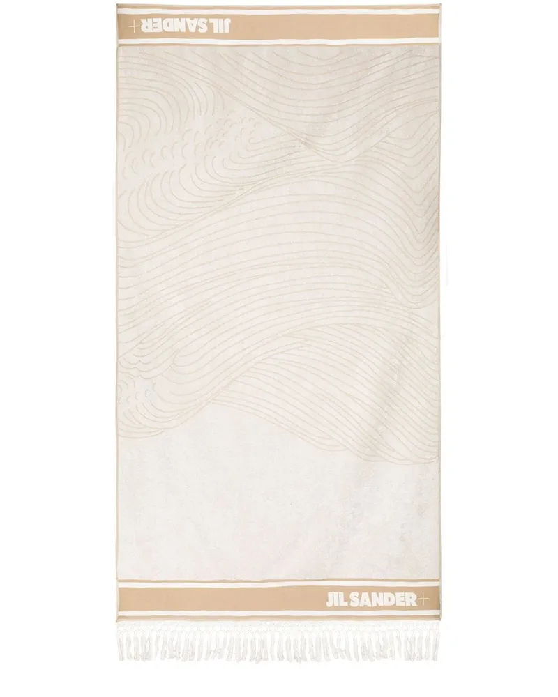 Jil Sander Handtuch mit Logo-Tape Nude