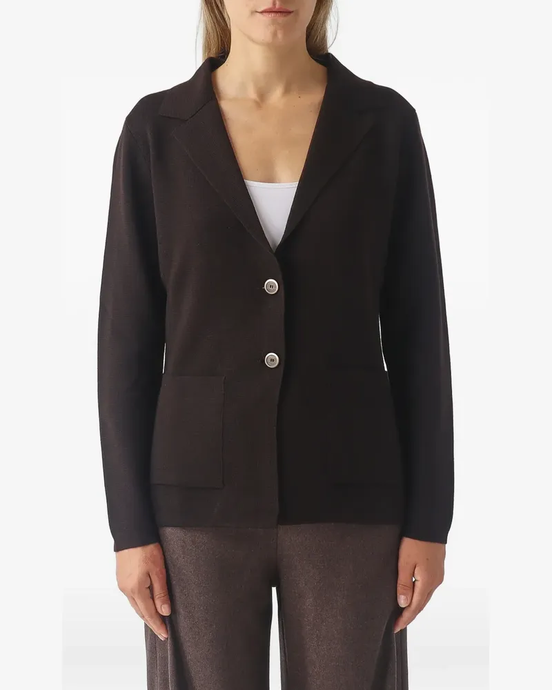 Gran Sasso fine-knit button-up blazer - Braun Braun