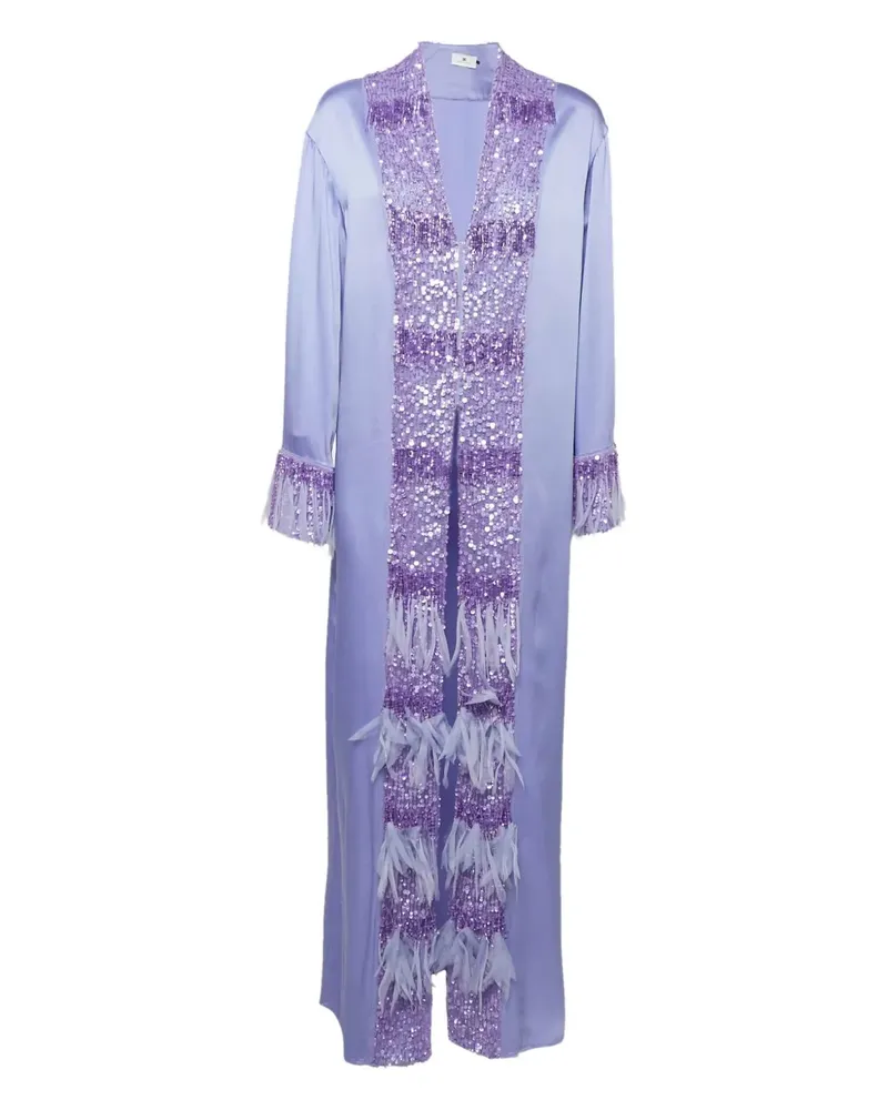 Elisabetta Franchi Paillettenverziertes Kleid mit Fransen - Violett Violett