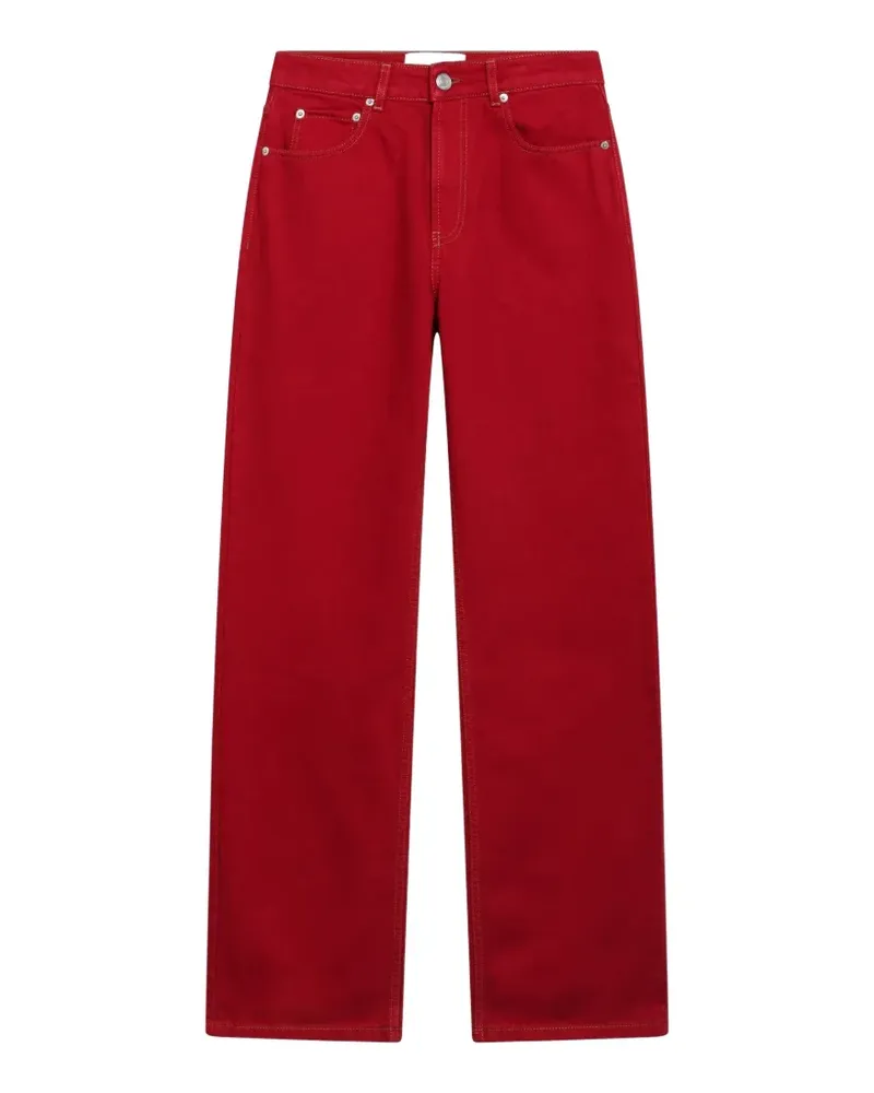 AMI Paris Rote weit geschnittene Jeans aus Baumwolle Rot