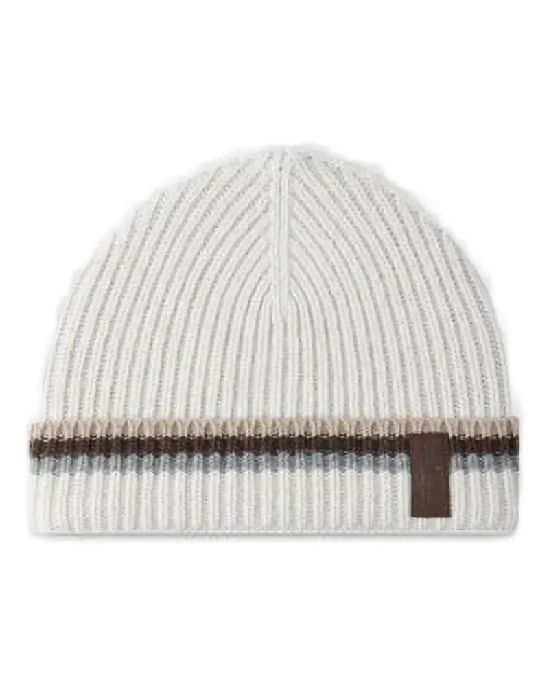 Paul & Shark ribbed beanie hat - Nude Nude