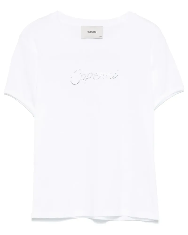 COPERNI T-Shirt mit kristallverziertem Logo - Weiß Weiß