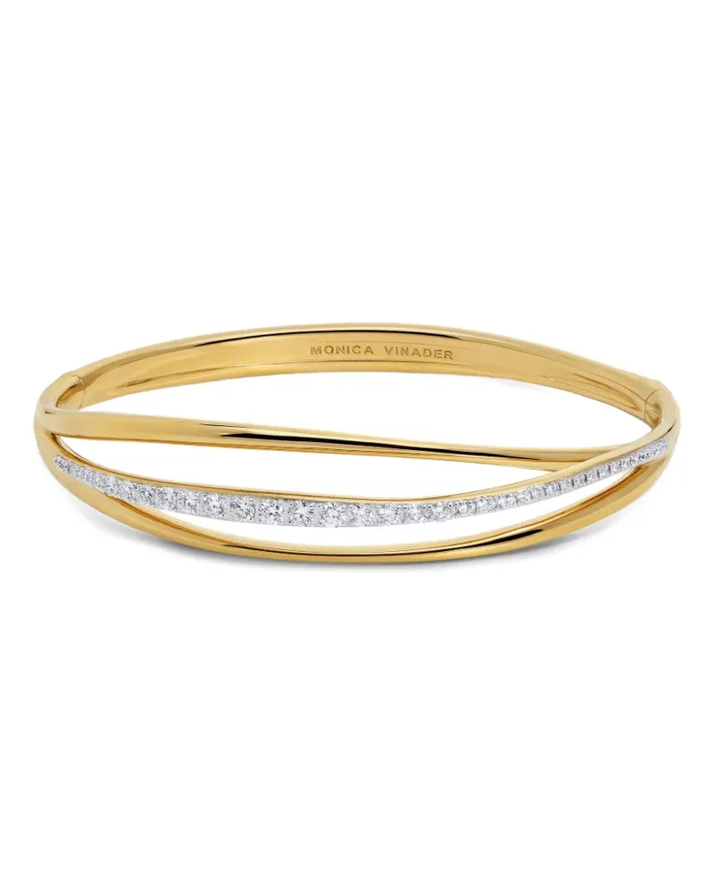 Monica Vinader Nura Armreif mit Diamanten - Gold Gold