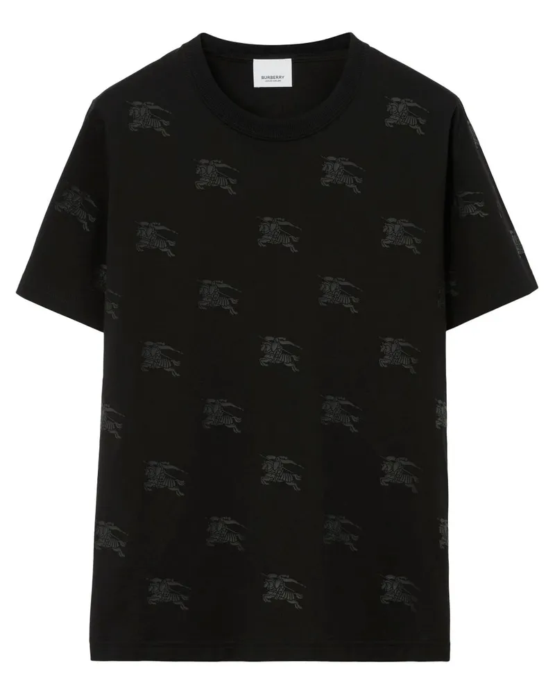 Burberry T-Shirt mit Ritteremblem - Schwarz Schwarz