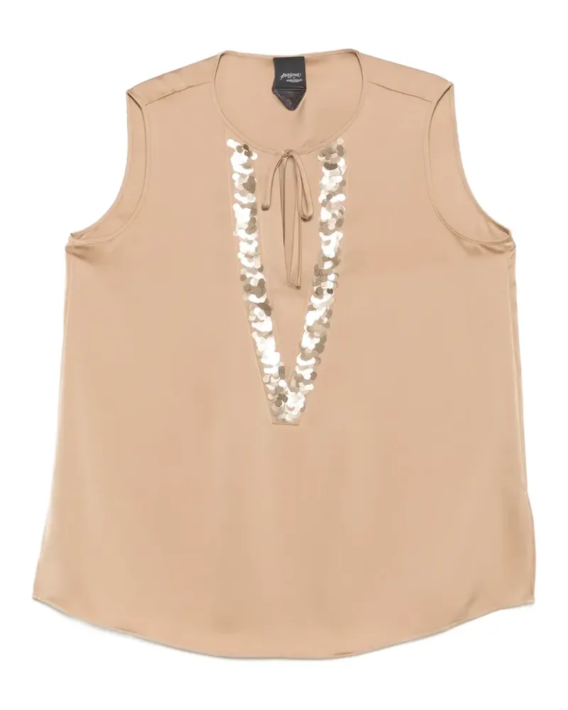 Marina Rinaldi Pmrvetusta sequin-embellishment top - Nude Nude