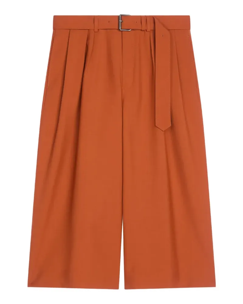 Dries van Noten belted wool shorts - Orange Orange