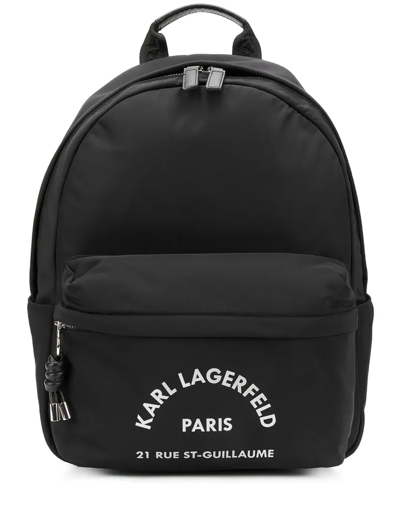 Karl Lagerfeld Rucksack mit Adressen-Print - Schwarz Schwarz