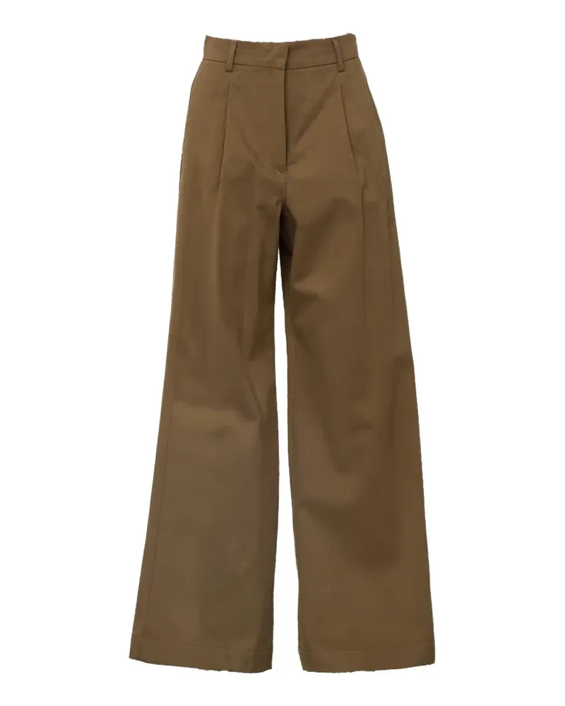 Max Mara Wide-Leg-Hose mit Bundfalten - Braun Braun