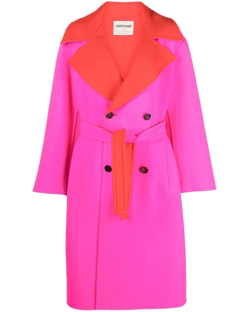 Roberto Cavalli Mantel in Colour-Block-Optik - Rosa Rosa