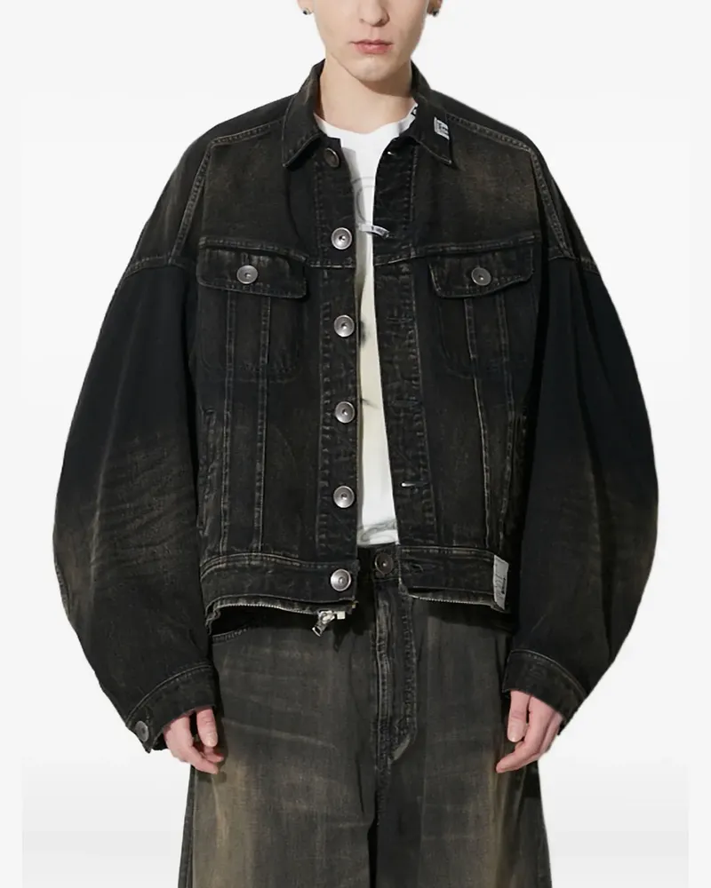 MIHARAYASUHIRO Combination Jeansjacke - Schwarz Schwarz