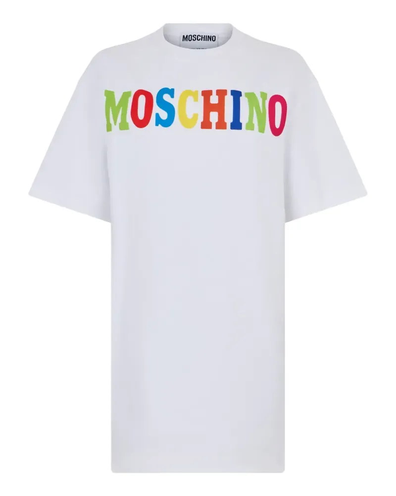 Moschino logo-print short-sleeve mini dress - Weiß Weiß