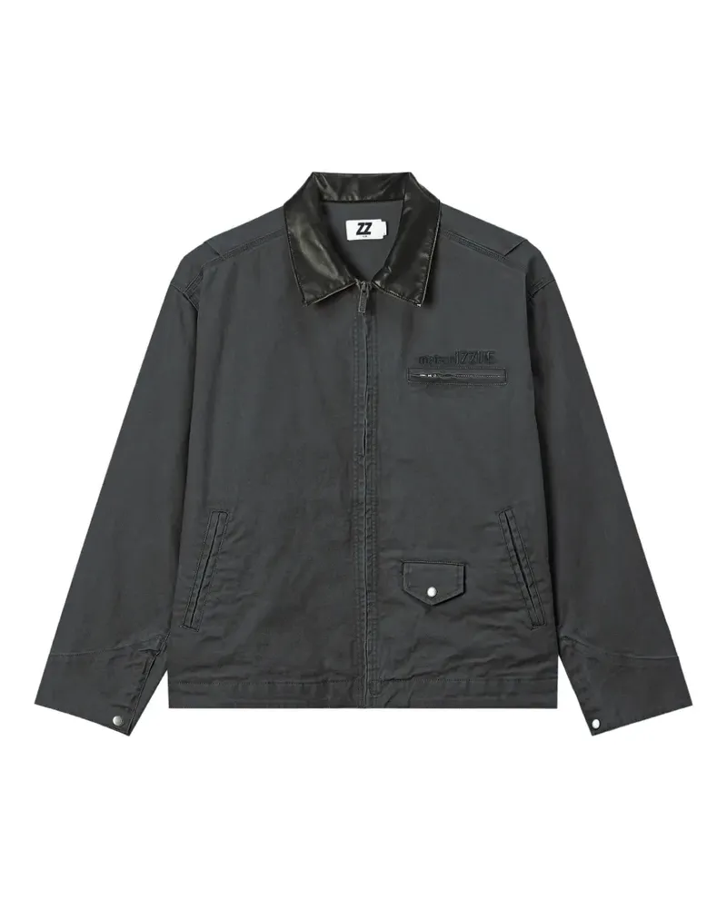 Izzue Bestickte Jacke mit Kontrastkragen - Grau Grau