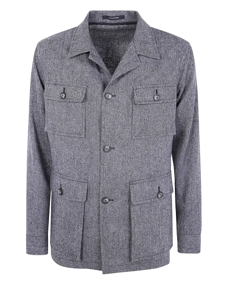 Tagliatore Jacke mit Fischgrätenmuster - BLACK Black