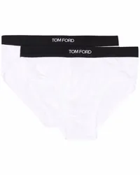 Tom Ford Slip mit Logo-Bund Weiß