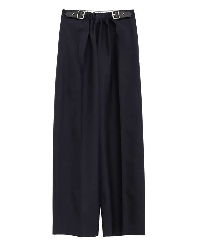 Loewe Ledergürtel-Hose mit Falten - Blau Blau