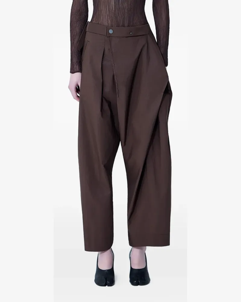Issey Miyake Akimbo pleated wide-leg trousers - Braun Braun