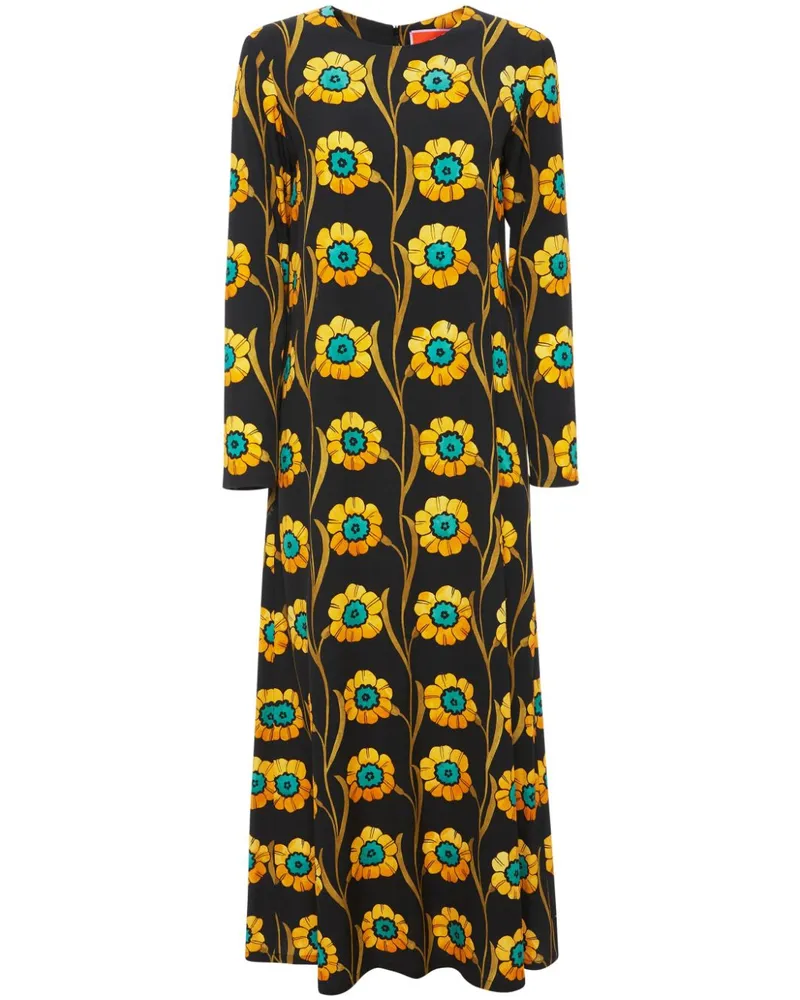 La DoubleJ Swing-Kleid mit Blumen-Print - Schwarz Schwarz