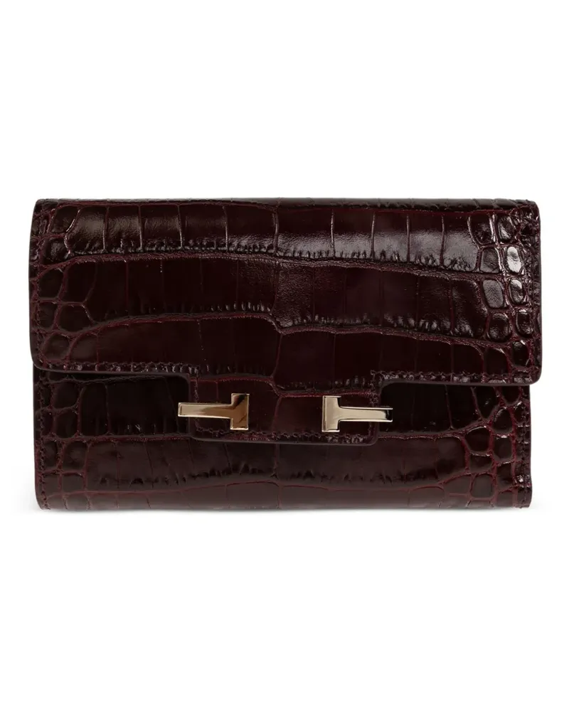 Tom Ford Portemonnaie mit Kroko-Effekt - Rot Rot