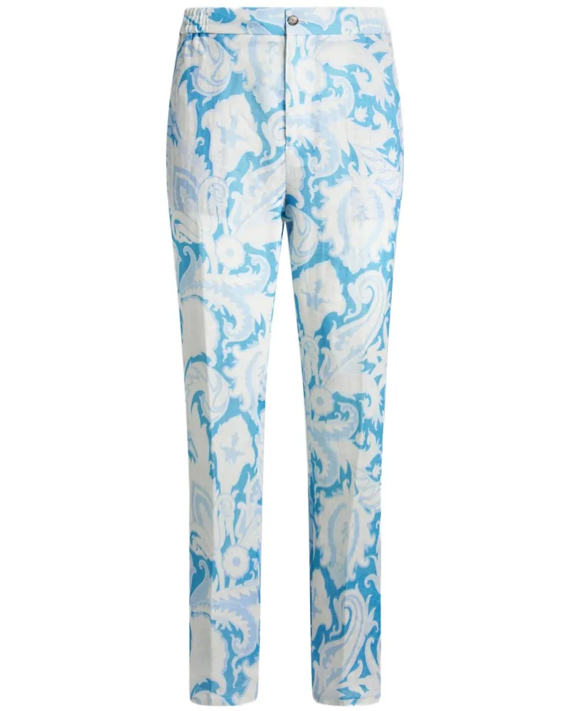 Etro Hose mit Paisley-Print - Blau Blau