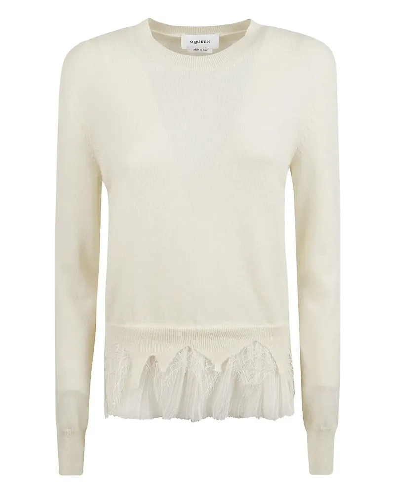 Alexander McQueen lace pleated sweater - Nude Nude