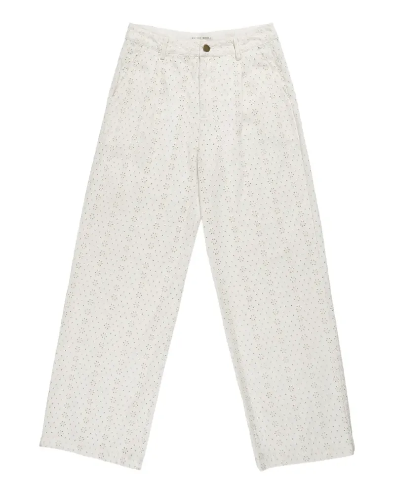 MAISON HOTEL Theordore broderie-anglaise trousers - Weiß Weiß