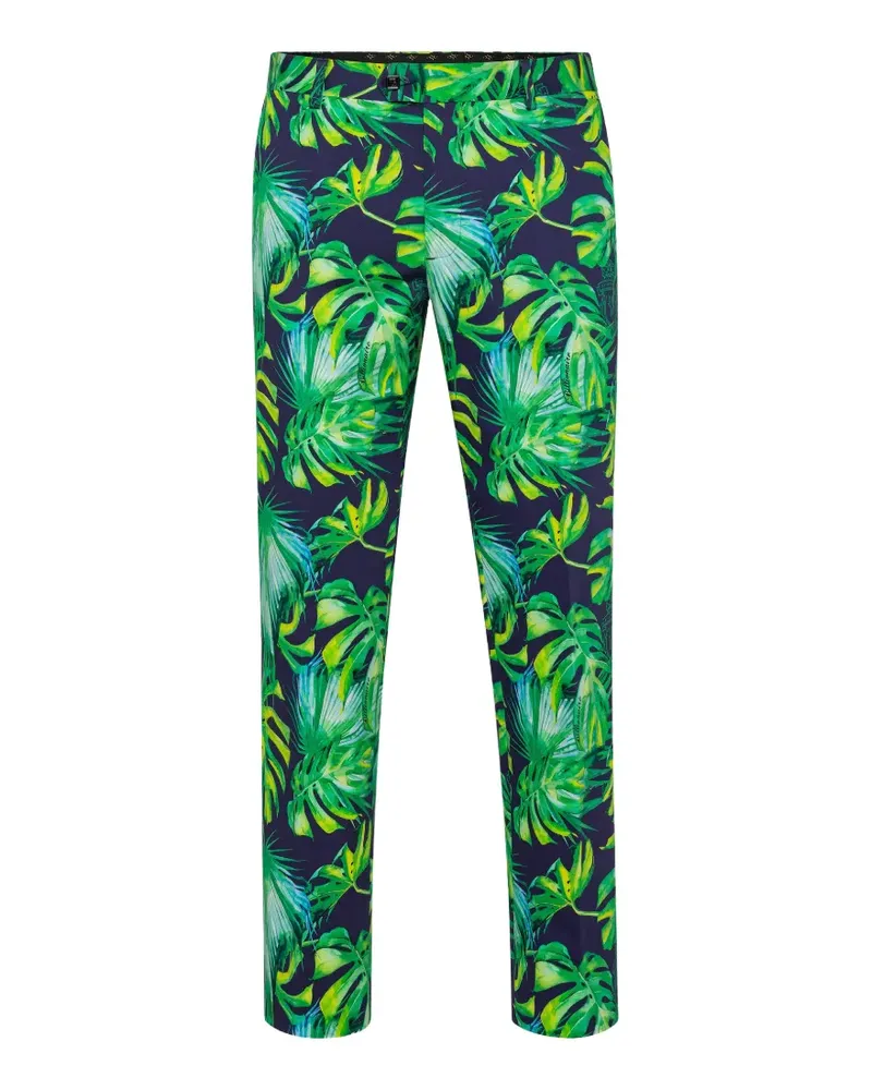 Billionaire palm-print slim-fit trousers - Grün Grün