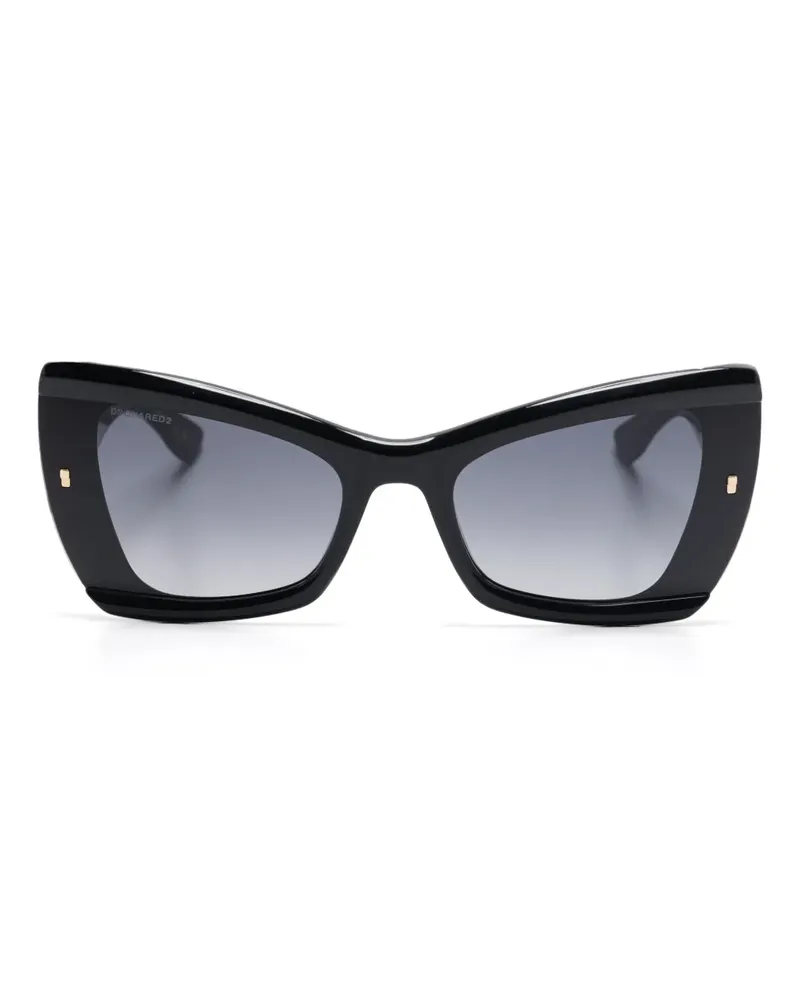 Dsquared2 Cat-Eye-Sonnenbrille mit Logo - Schwarz Schwarz
