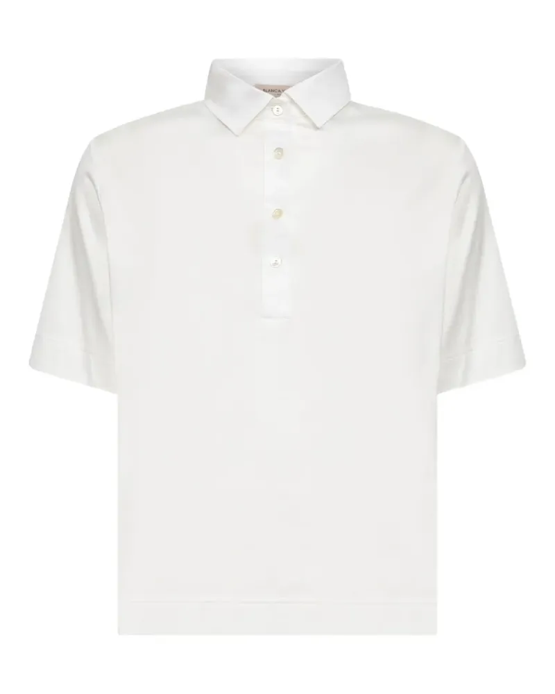 Blanca button short-sleeve polo top - Weiß Weiß