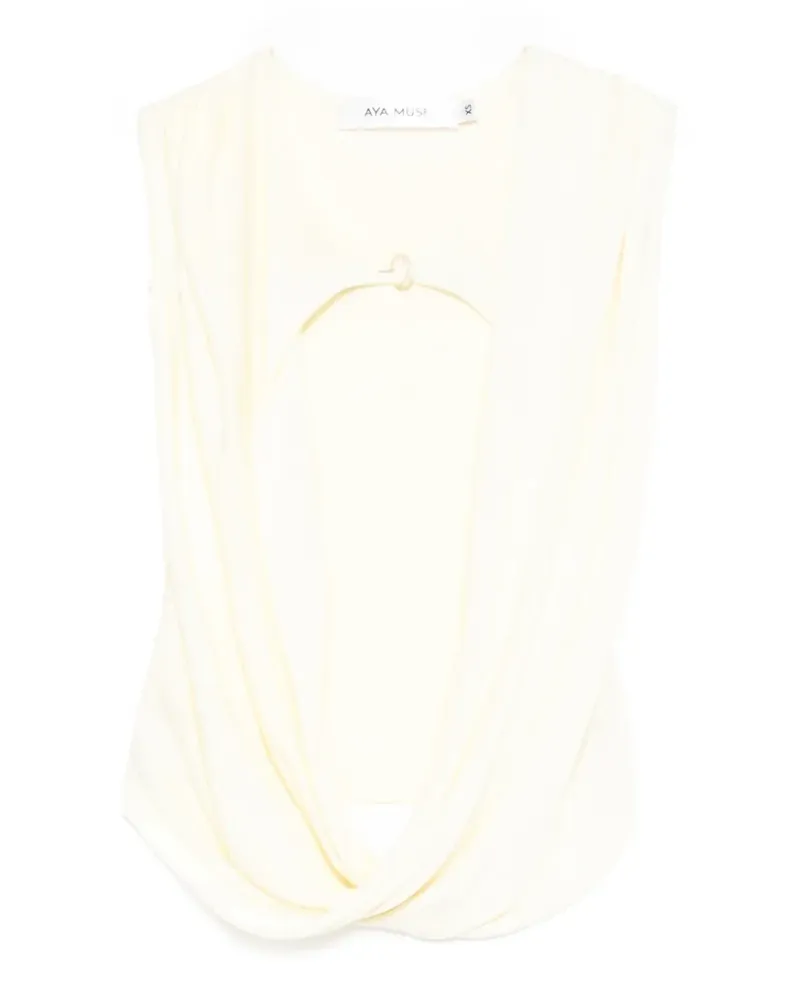 Aya Muse cut-out draped top - Nude Nude