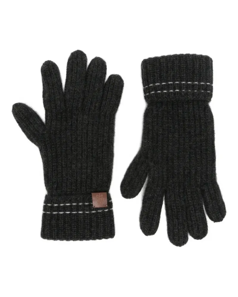 Eleventy Gerippte Handschuhe aus Kaschmir - Grau Grau