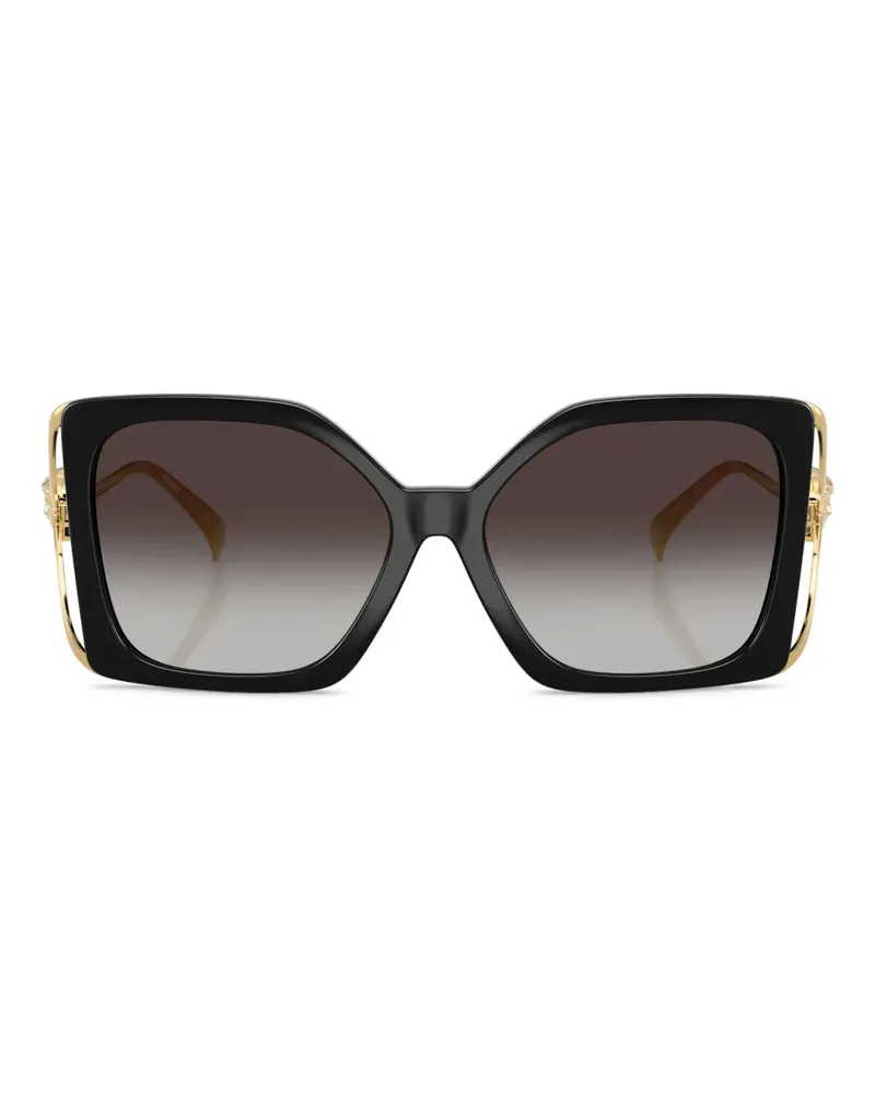 Versace Eckige Medusa Sonnenbrille - Schwarz Schwarz