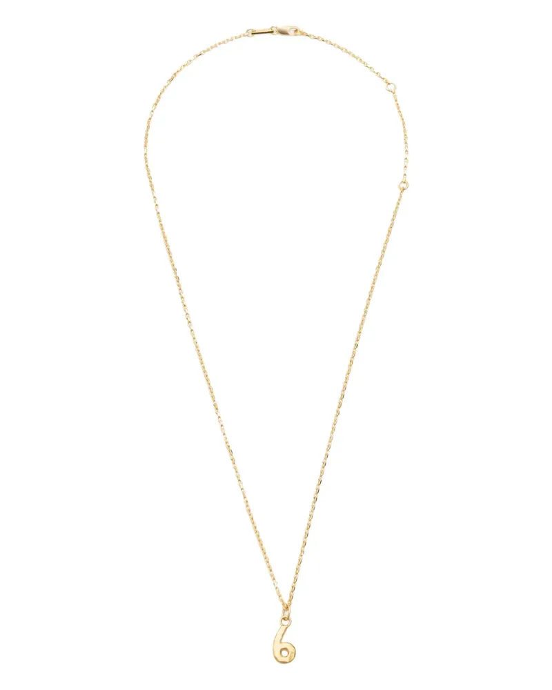 AMI Paris Halskette mit gehämmertem Nummern-Anhänger - Gold Gold