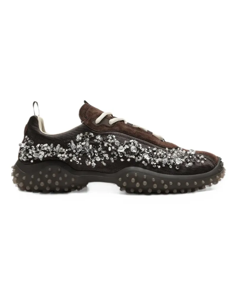 Miu Miu Bubble Sneakers aus Tech-Stoff und Wildleder - Braun Braun