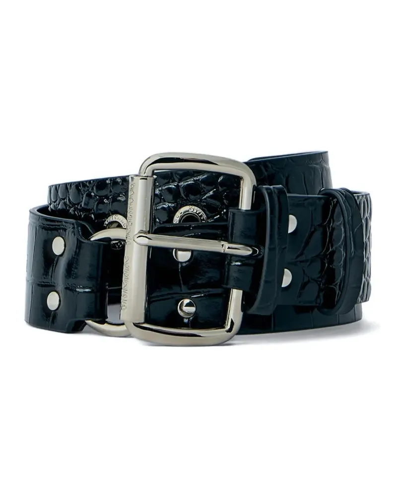 Vivienne Westwood embossed buckle leather belt - Schwarz Schwarz