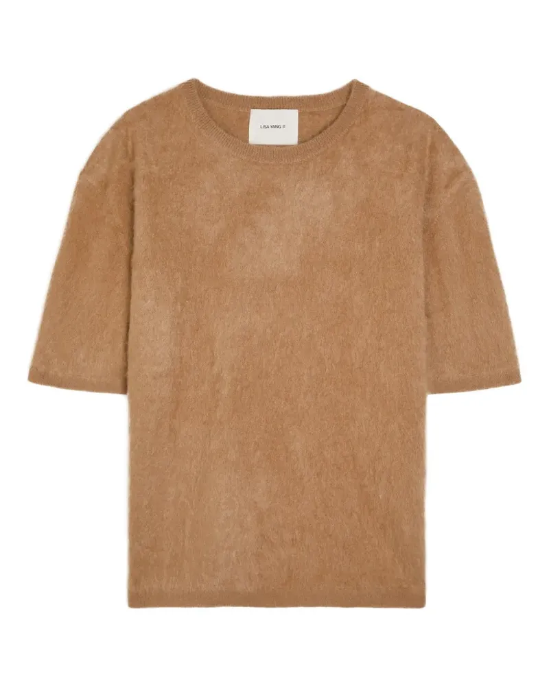 Lisa Yang Gebürstetes Maren T-Shirt - Braun Braun