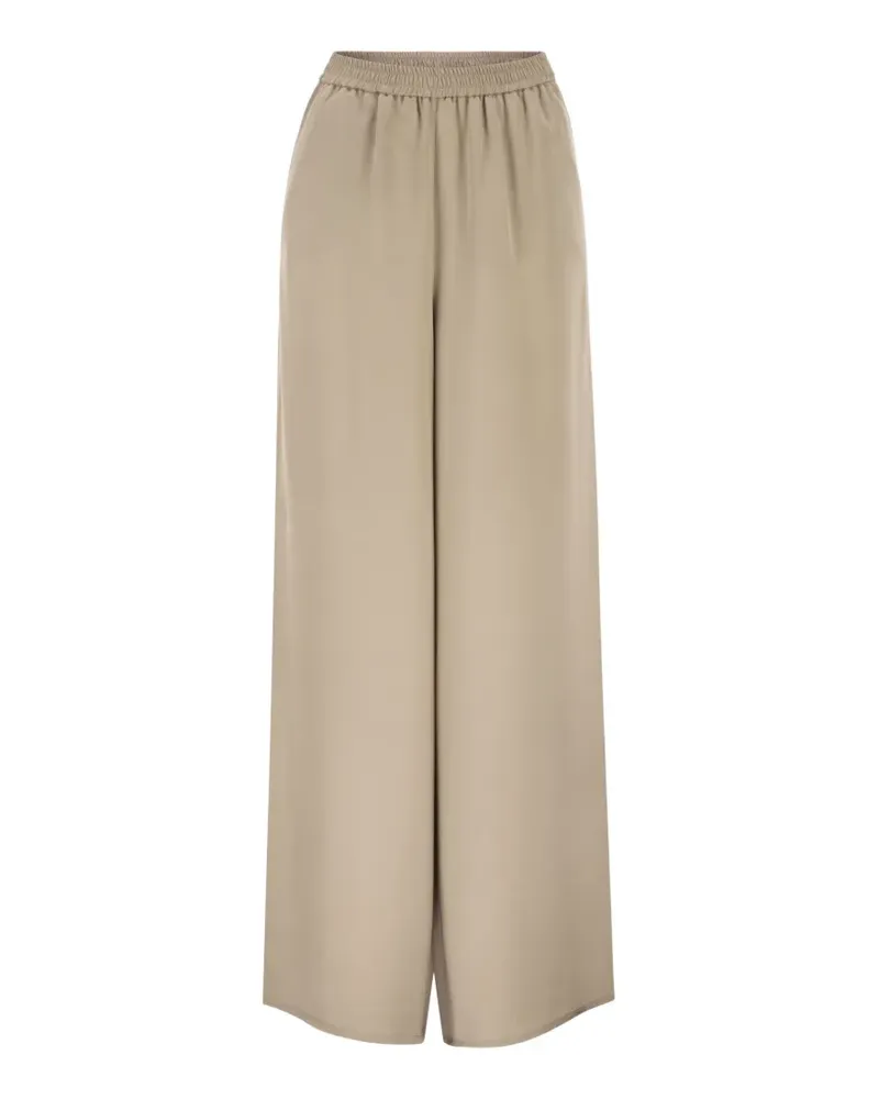 Max Mara wide-leg silk palazzo pants - Nude Nude