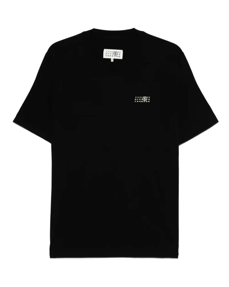 Maison Margiela T-Shirt mit Nummern-Logo - Schwarz Schwarz