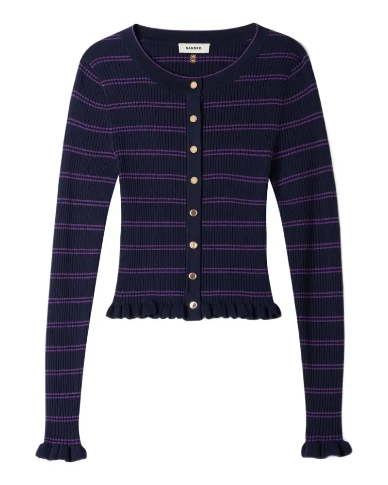 Sandro Cardigan mit Rüschen - Blau Blau