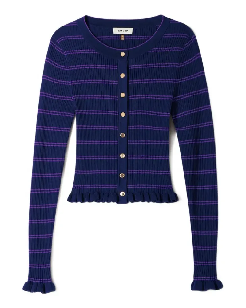 Sandro Cardigan mit Rüschen - Blau Blau