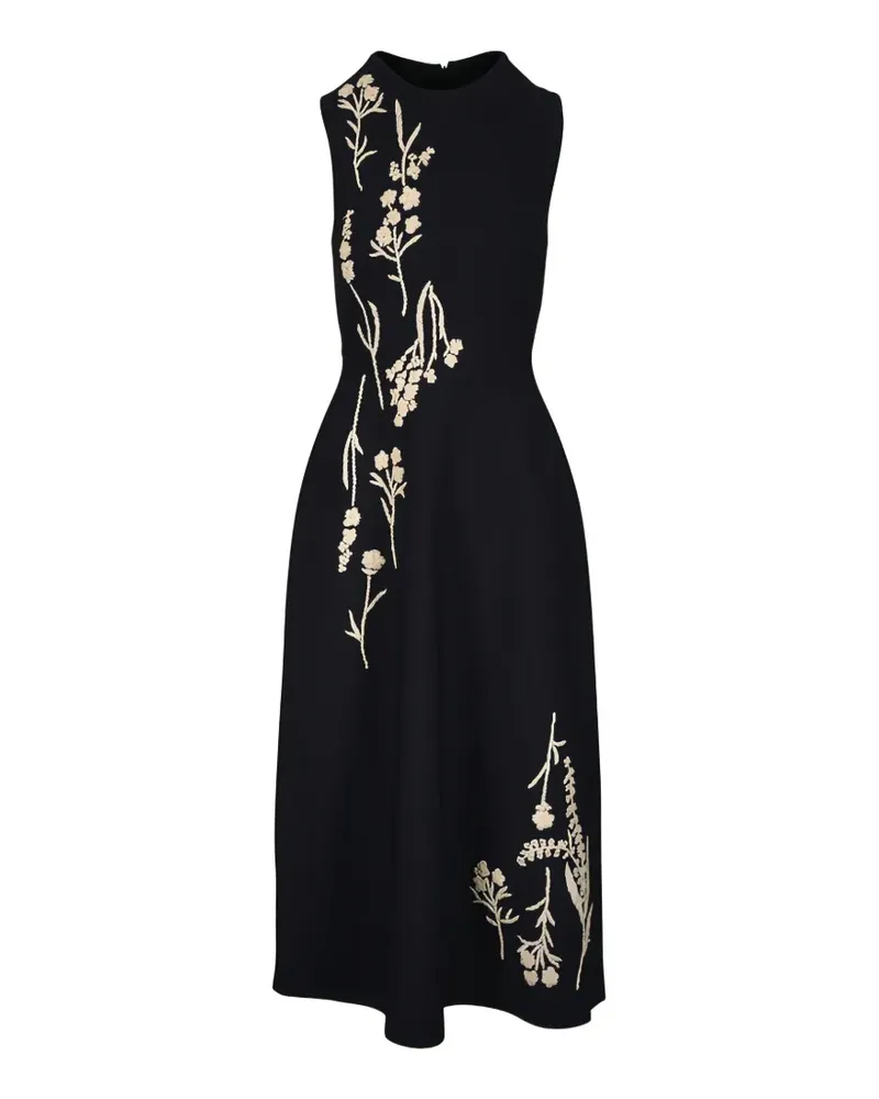 Lela Rose Hailey floral-embroidered dress - Schwarz Schwarz