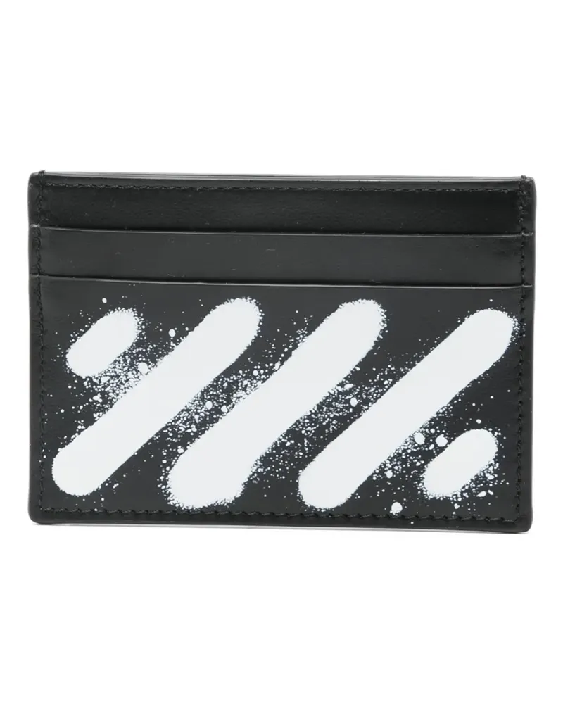 OFF-WHITE Diagonal spray stripe cardholder - Schwarz Schwarz