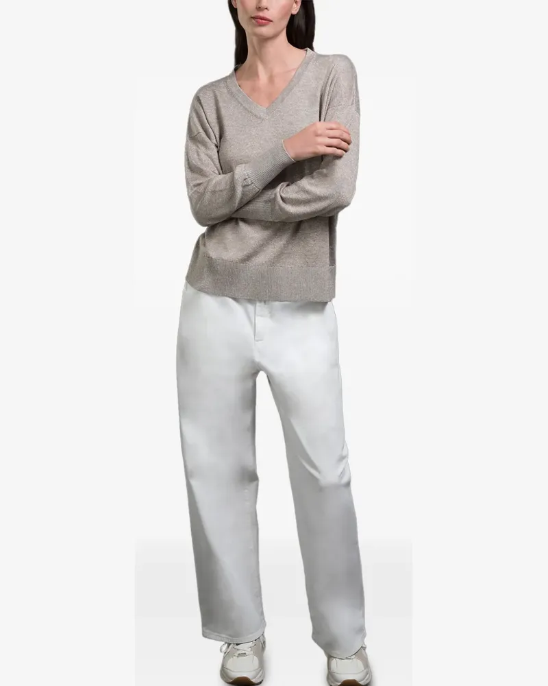 MOORER Varenna V-neck sweater - Nude Nude