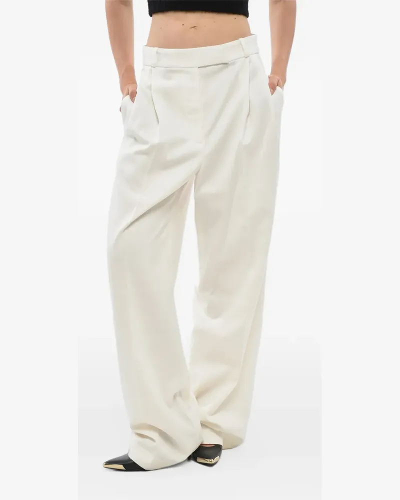 Róhe Hose mit Bundfalten - Weiß Weiß