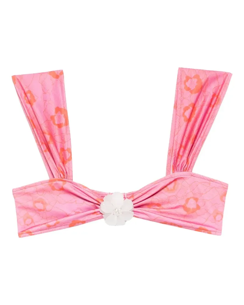 Roberta Einer x Kiss ‘n Thrill Nikita Bikinioberteil mit Blumenapplikation - Rosa Rosa