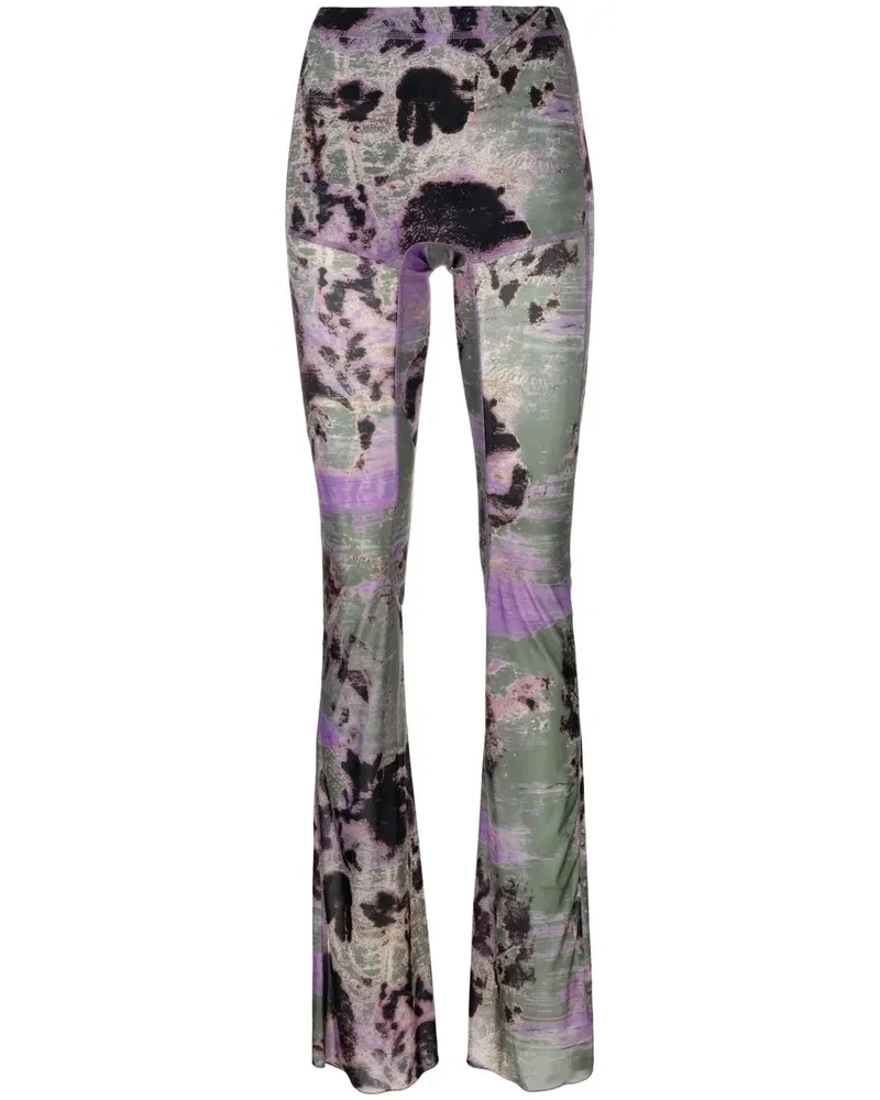 Charlotte Knowles Ausgestellte Hose mit abstraktem Print - Grün Grün