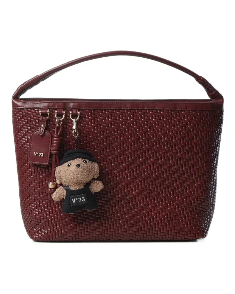 V°73 Zelda Schultertasche mit gewebtem Teddy-Anhänger - Rot Rot