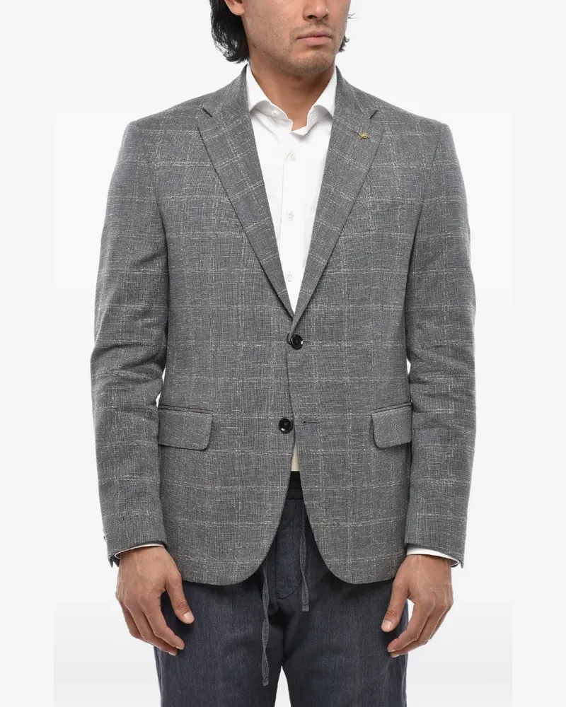 Corneliani checked single-breasted blazer - Grau Grau