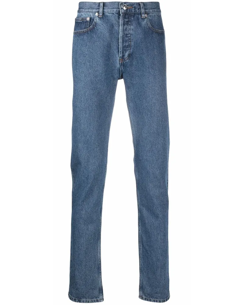 A.P.C. Tief sitzende Straight-Leg-Jeans Blau