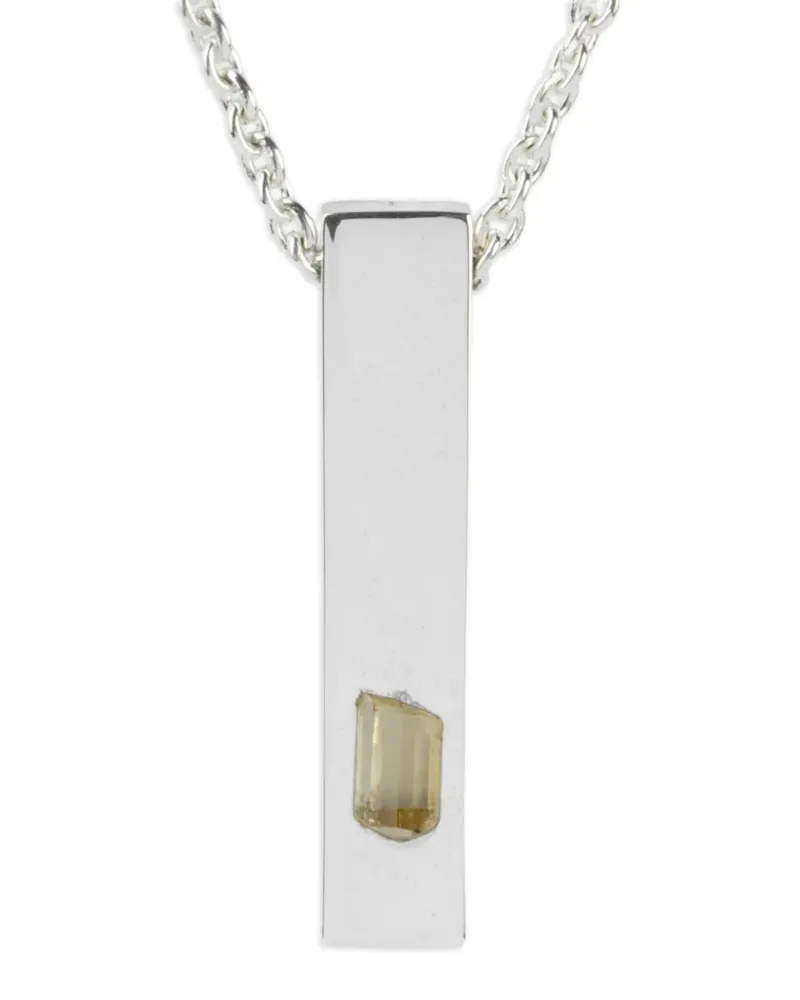 Parts Of Four Amulet Cuboid Halskette aus Sterlingsilber mit Skapolith Silber