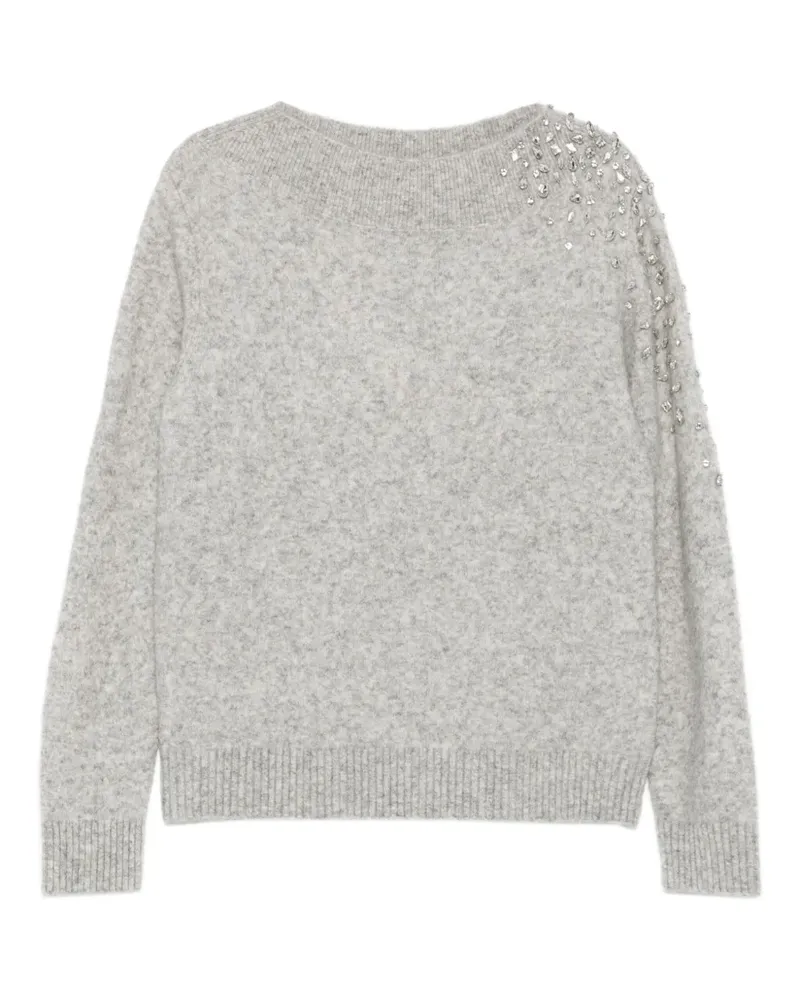 Seventy Pullover mit Kristallen - Grau Grau